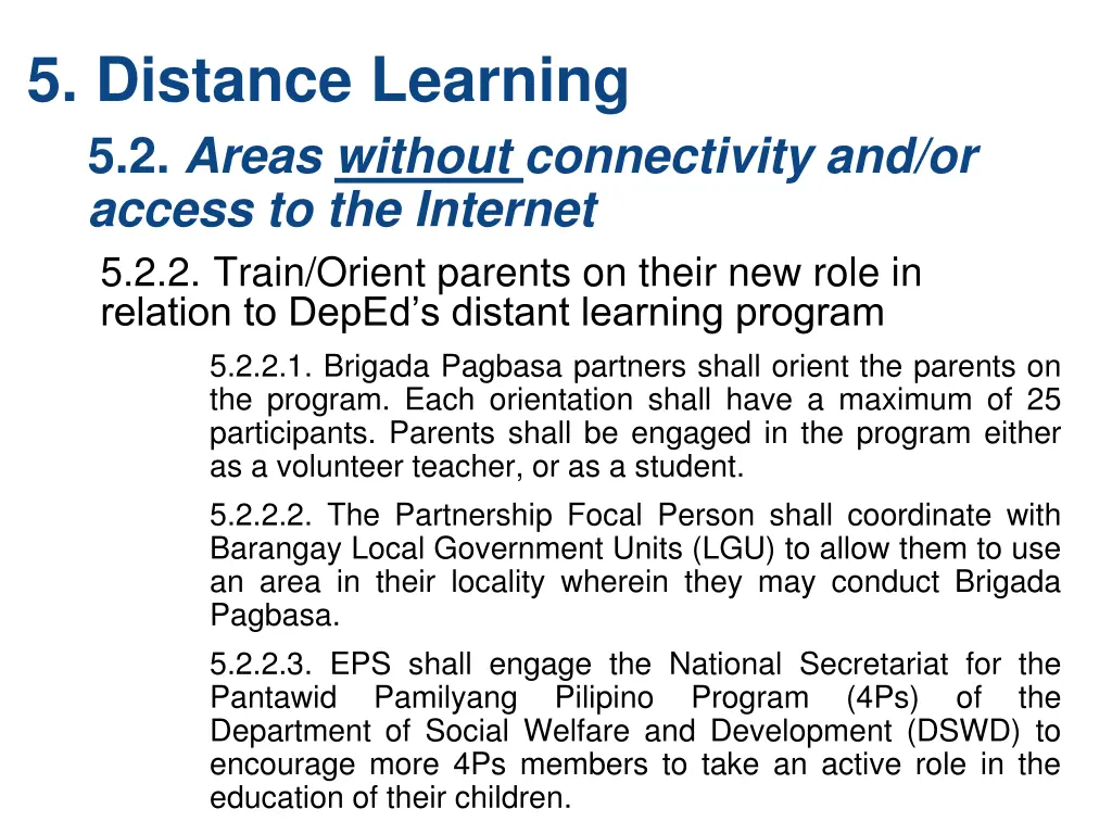 5 distance learning 5 2 areas without