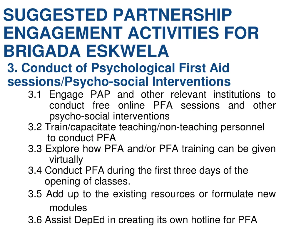 suggested partnership engagement activities 3