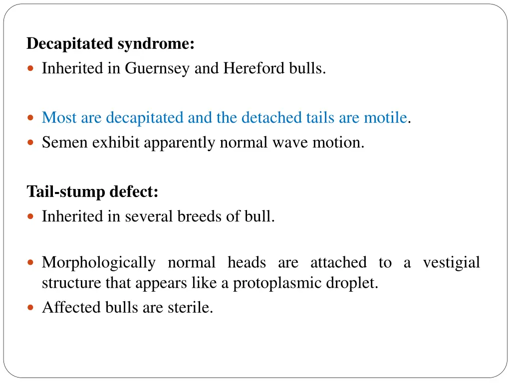 decapitated syndrome inherited in guernsey