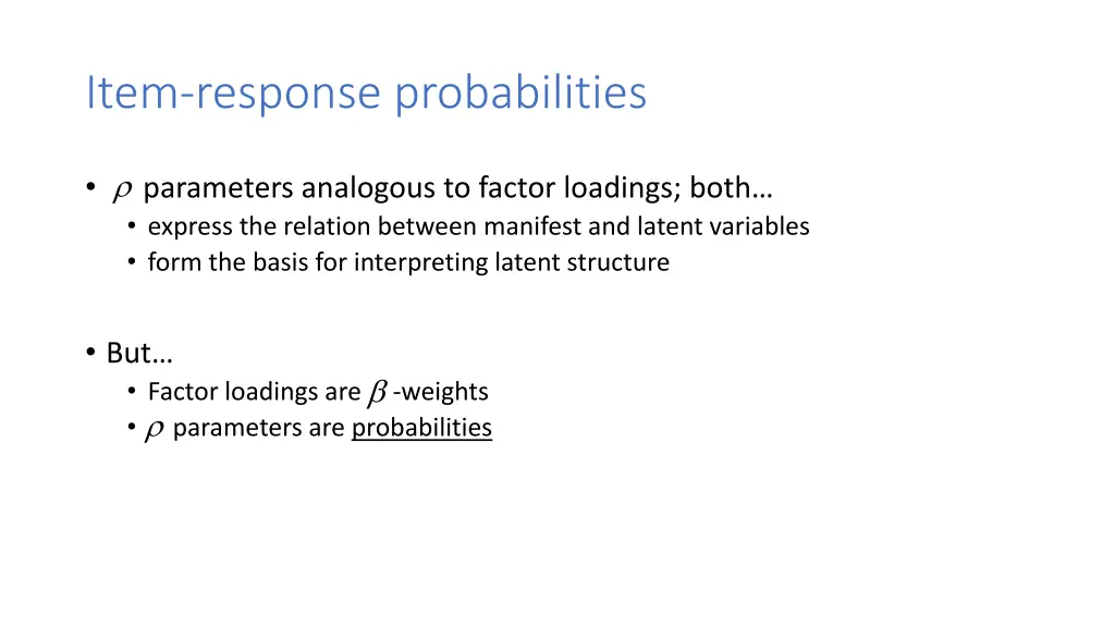 item response probabilities 1