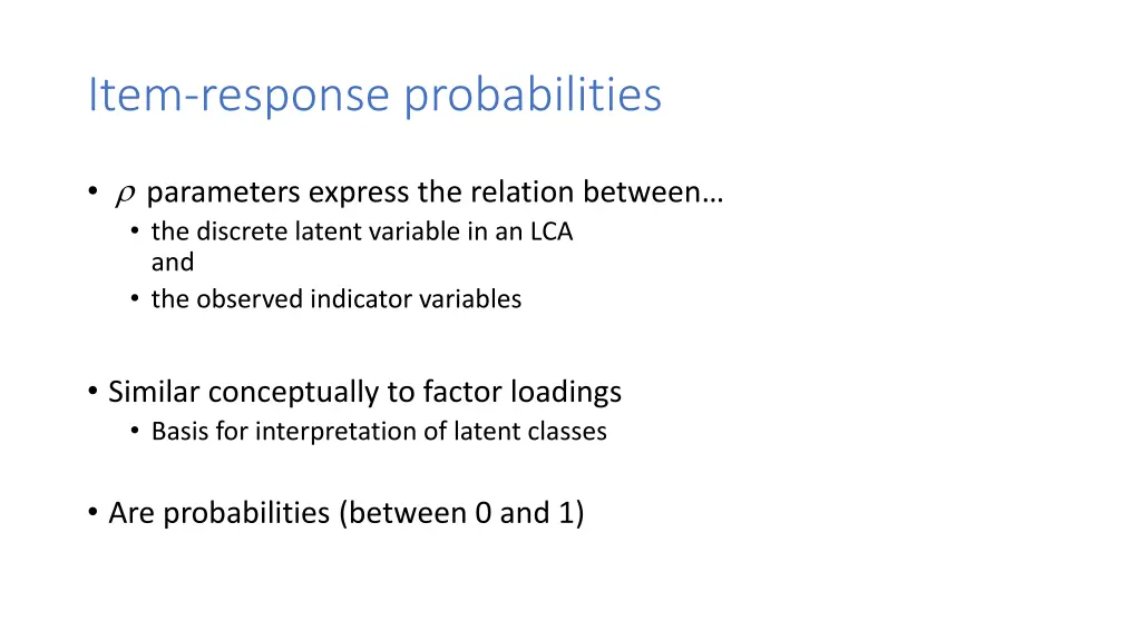 item response probabilities