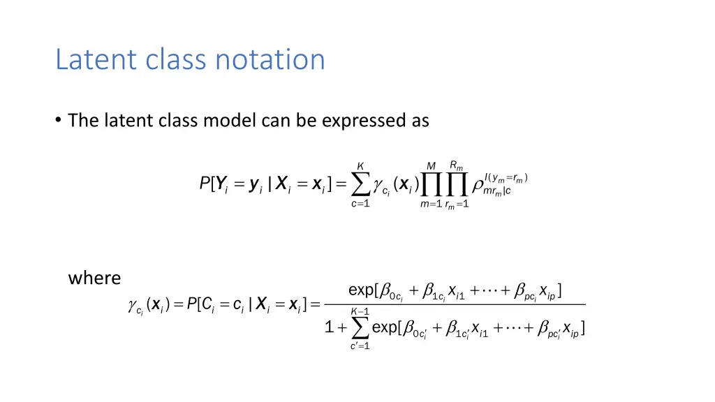 latent class notation 1