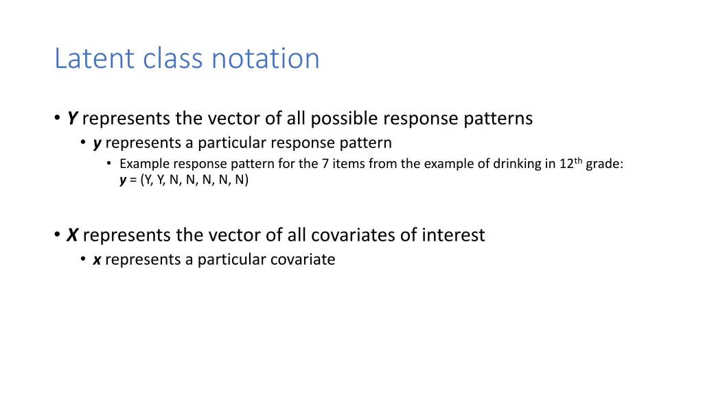 latent class notation