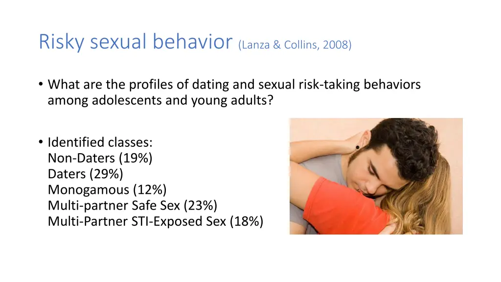 risky sexual behavior lanza collins 2008