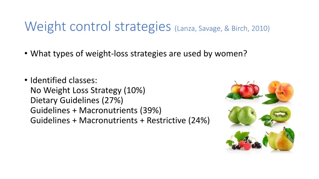 weight control strategies lanza savage birch 2010