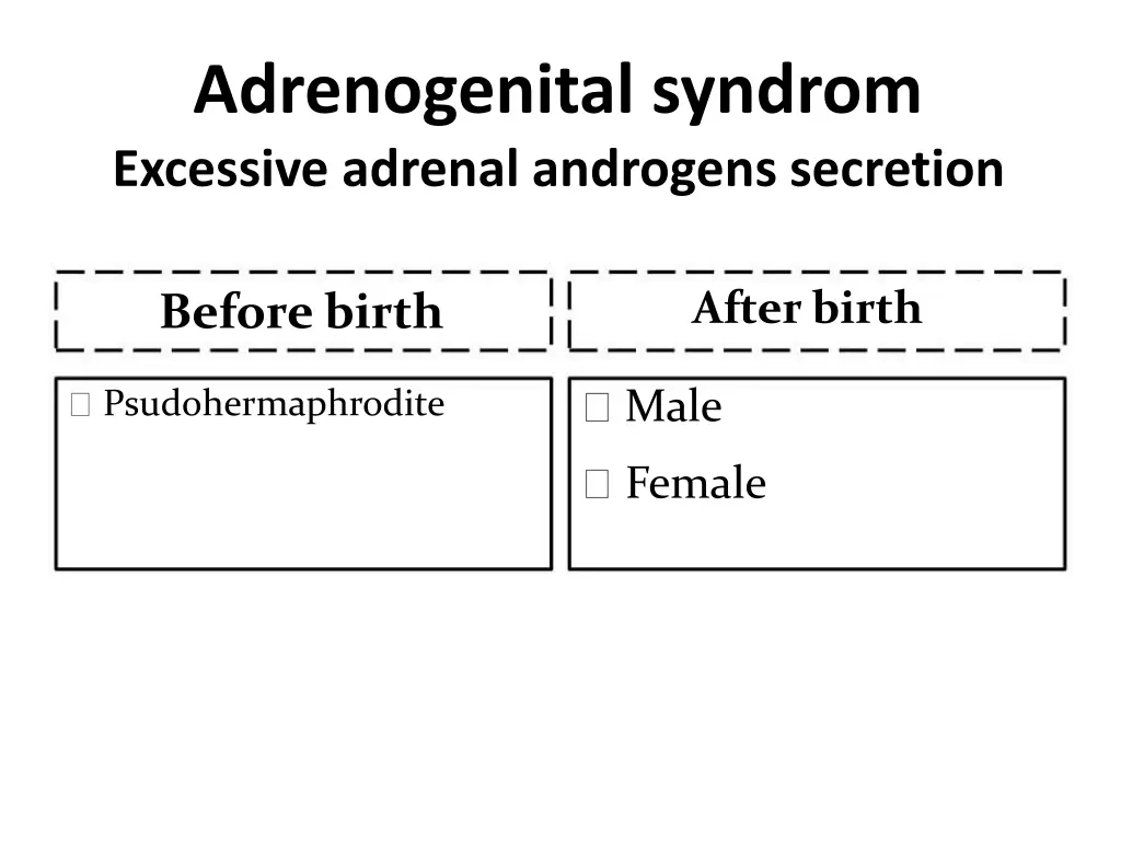 adrenogenital syndrom excessive adrenal androgens