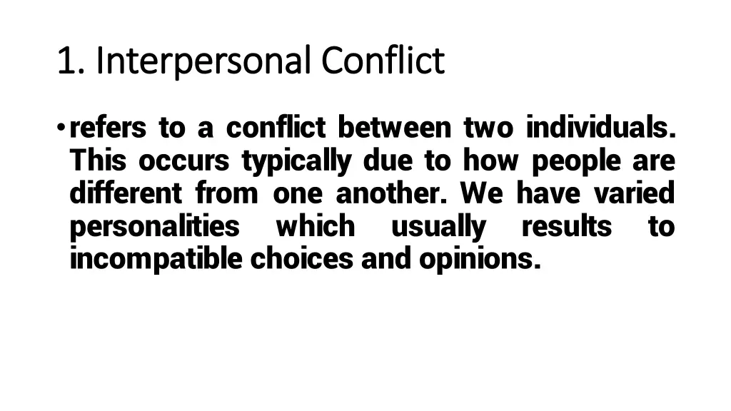 1 interpersonal conflict 1 interpersonal conflict