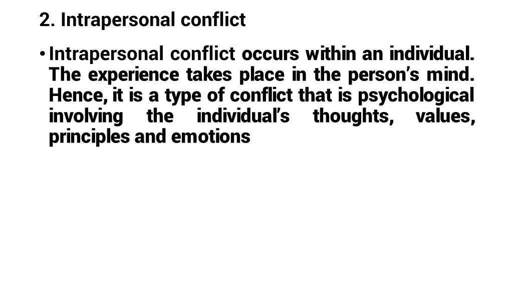 2 intrapersonal conflict intrapersonal conflict