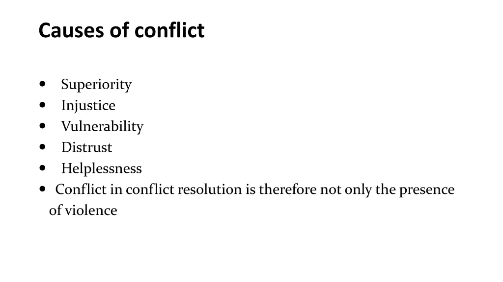 causes of conflict