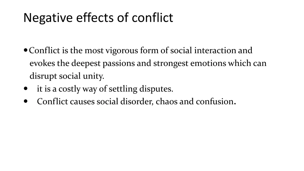 negative effects of conflict