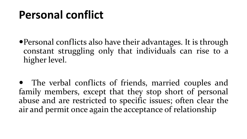 personal conflict