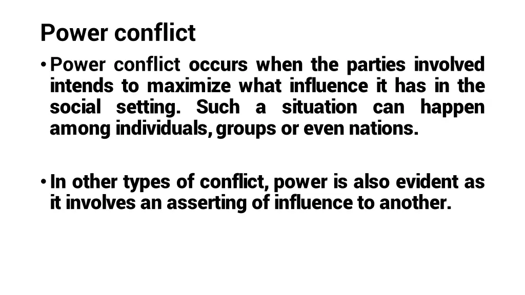 power conflict power conflict occurs when