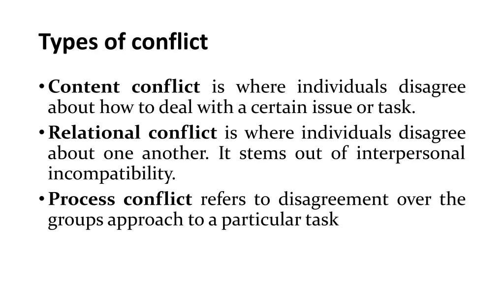 types of conflict