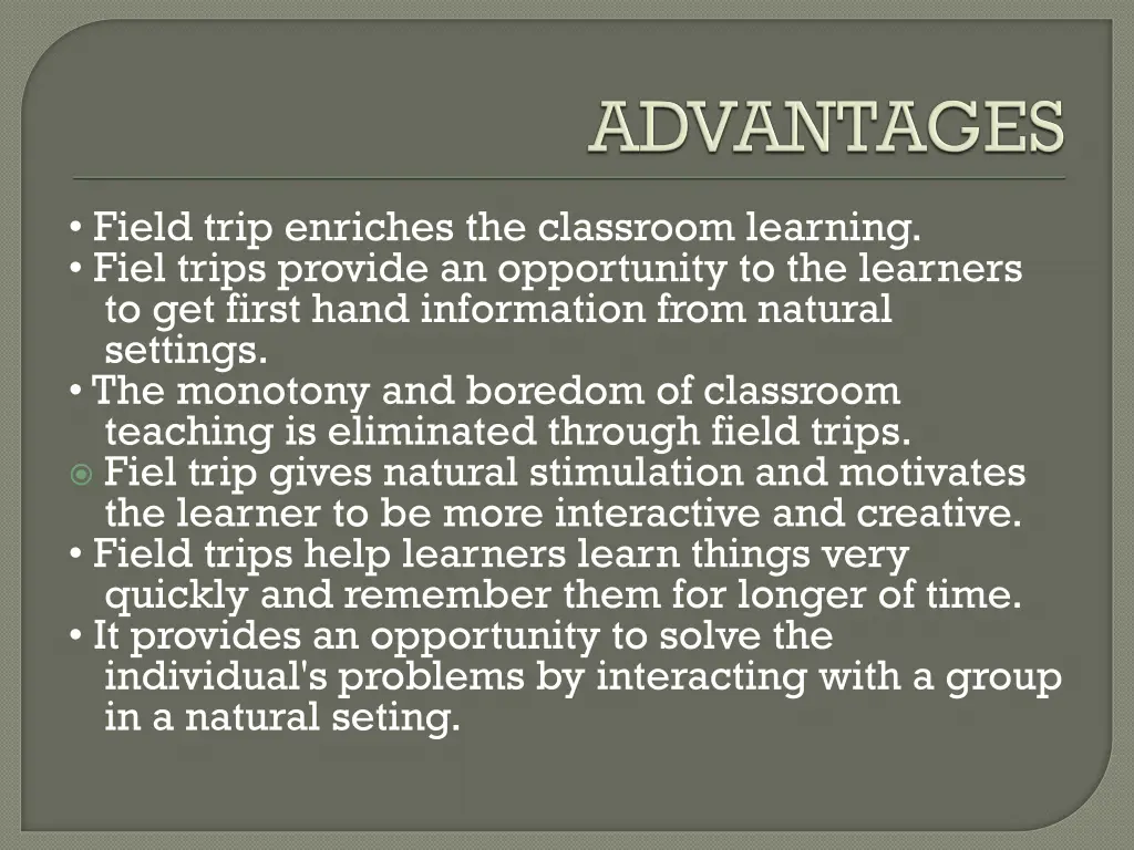 field trip enriches the classroom learning fiel