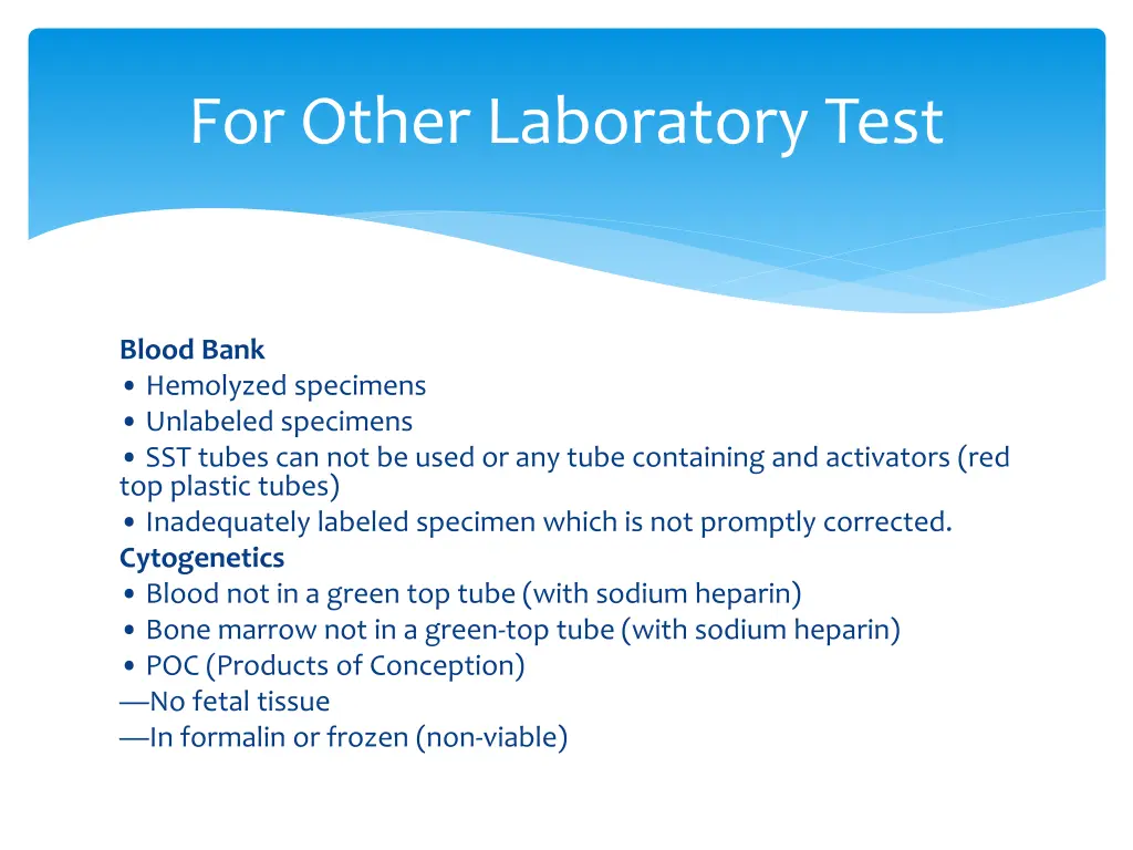 for other laboratory test 2