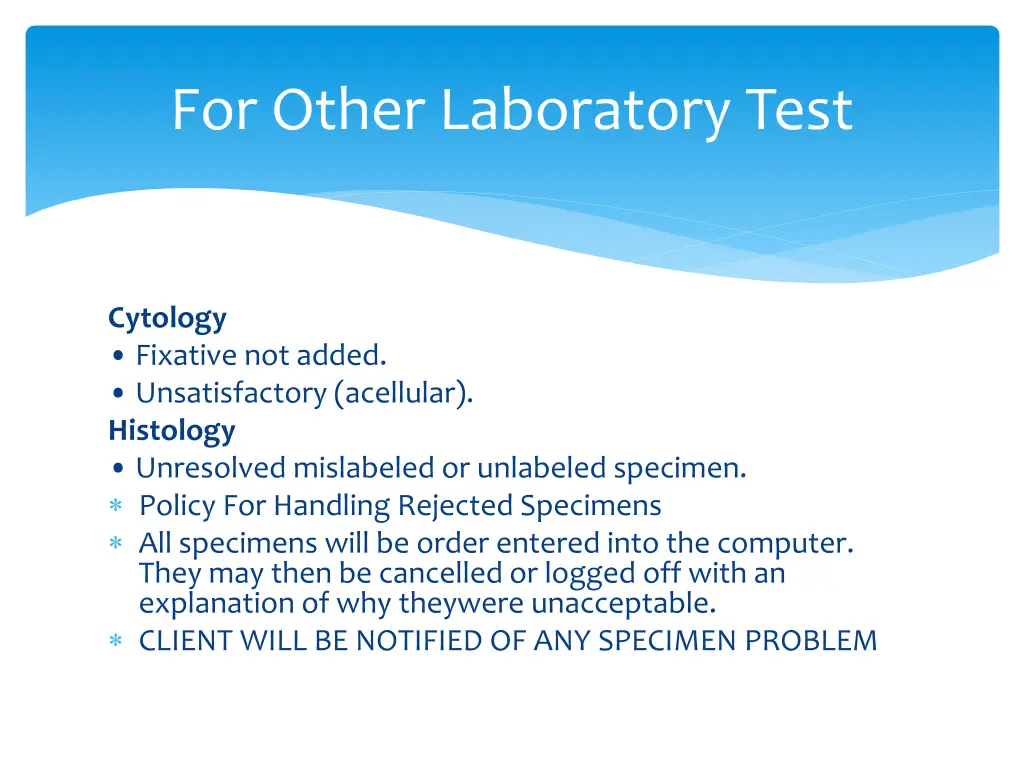 for other laboratory test 3