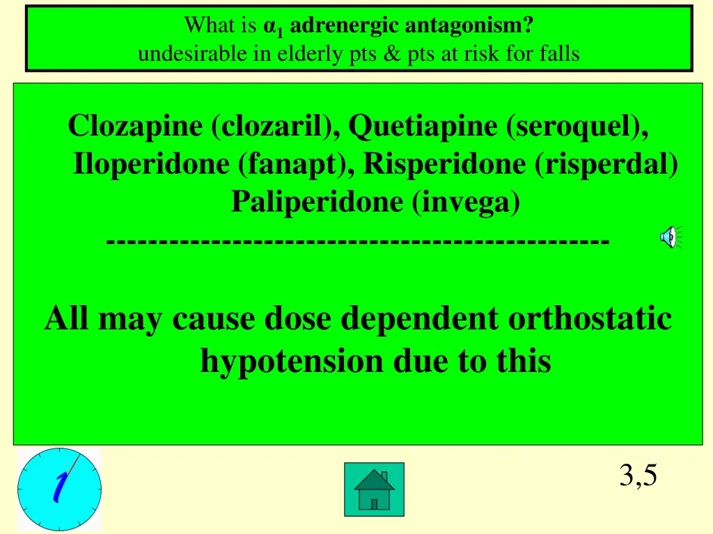 what is 1 adrenergic antagonism undesirable