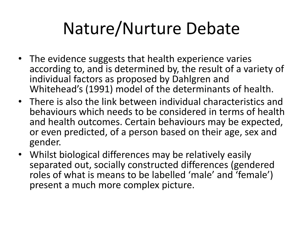 nature nurture debate 1