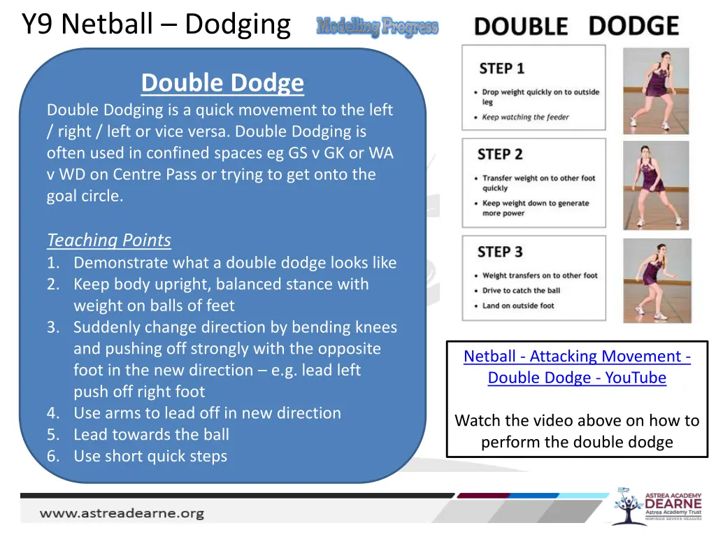 y9 netball dodging