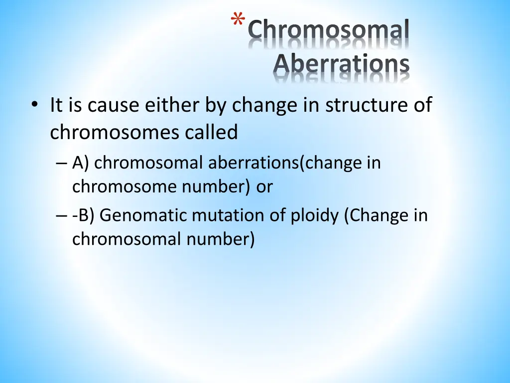 chromosomal aberrations