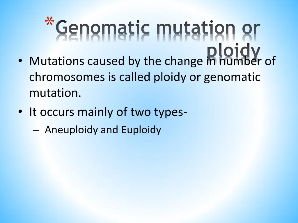 genomatic mutation or