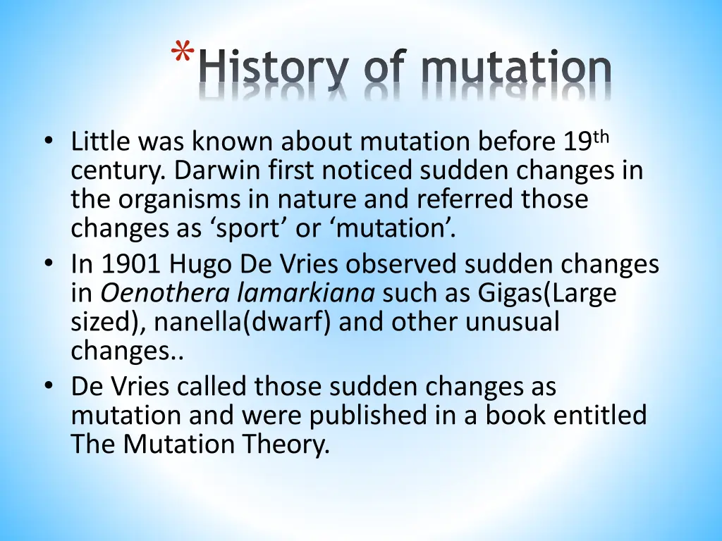 history of mutation