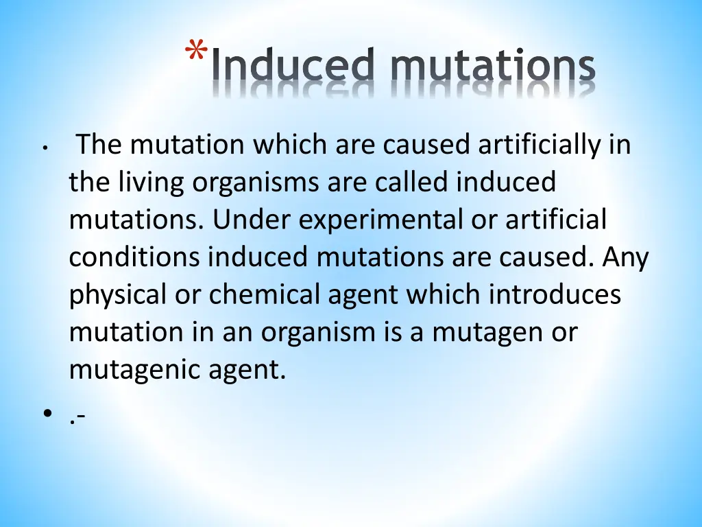 induced mutations