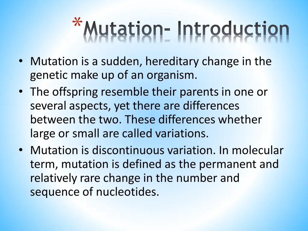 mutation introduction