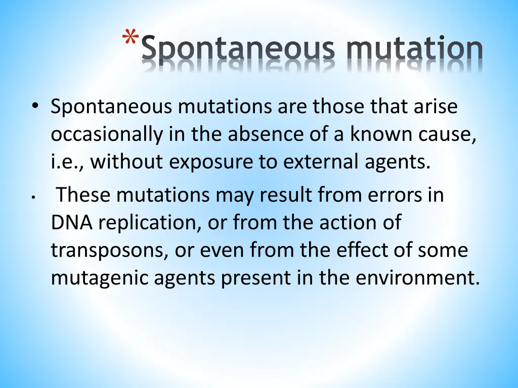 spontaneous mutation