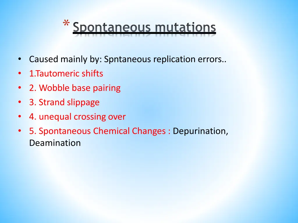 spontaneous mutations