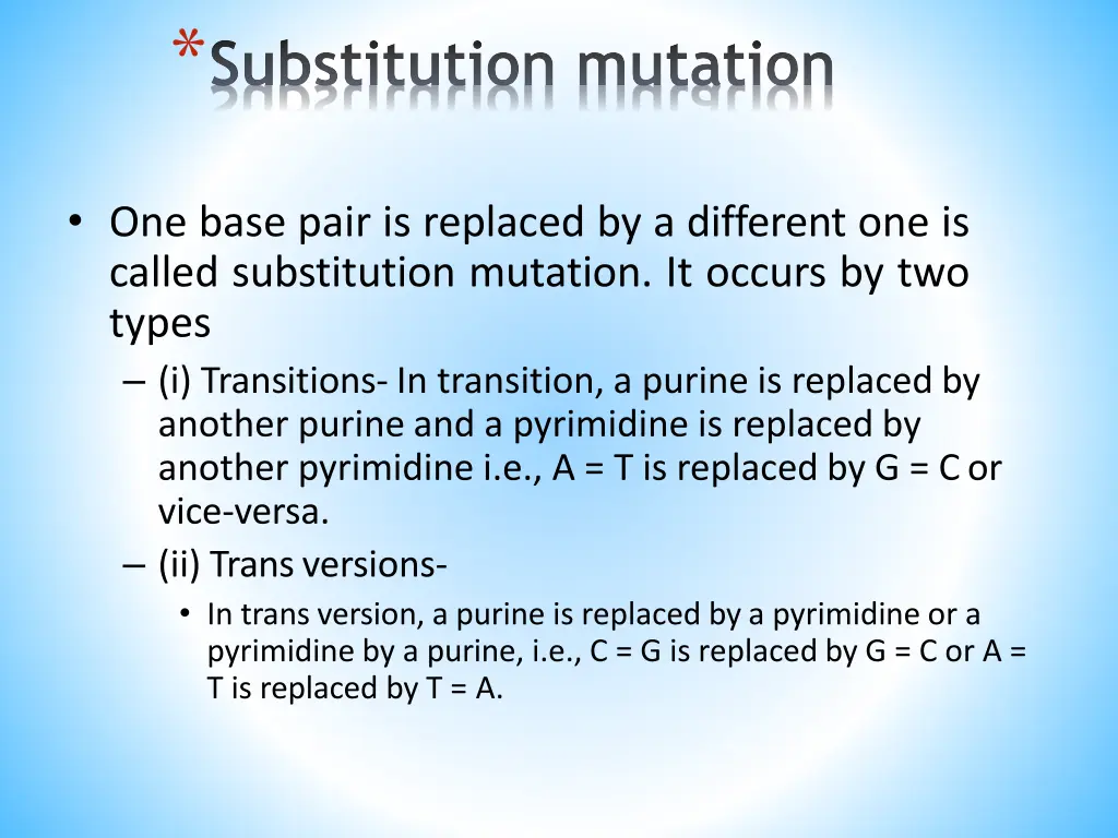 substitution mutation