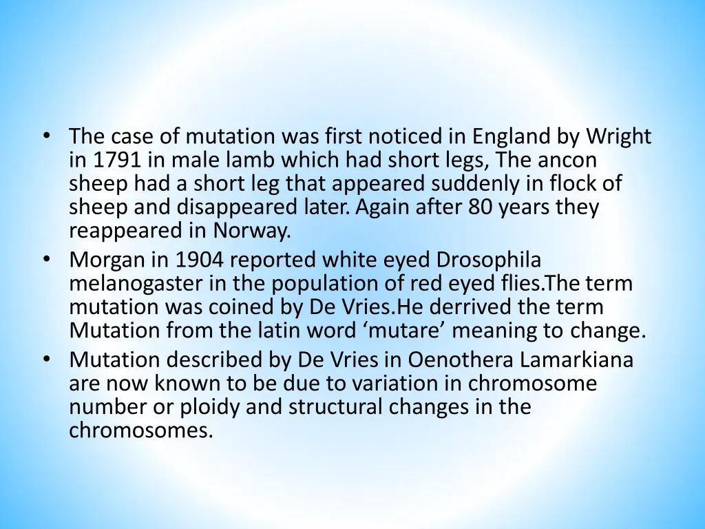 the case of mutation was first noticed in england