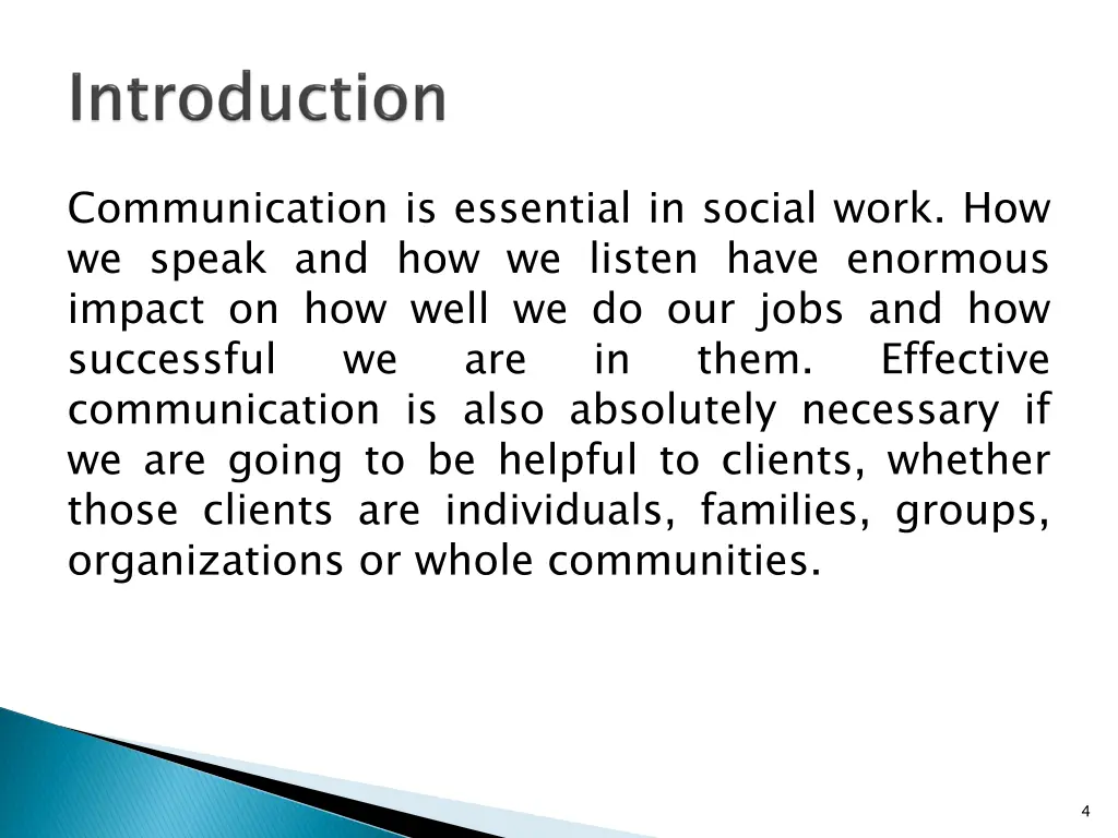 communication is essential in social work