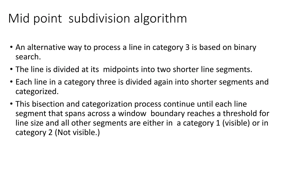 mid point subdivision algorithm 1