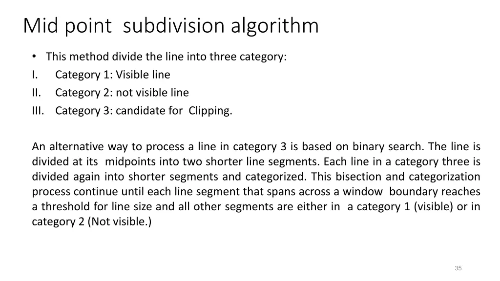 mid point subdivision algorithm