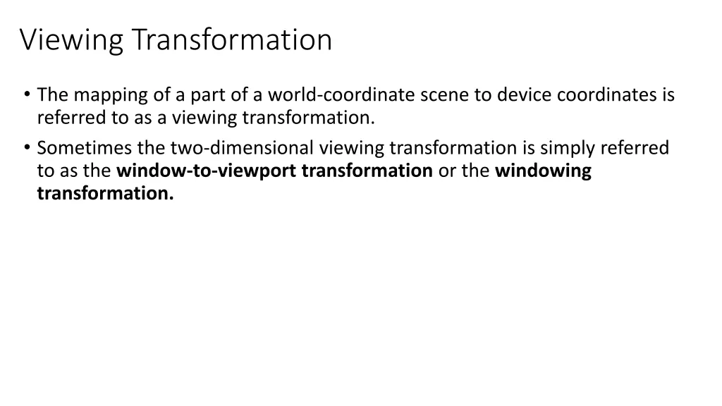 viewing transformation