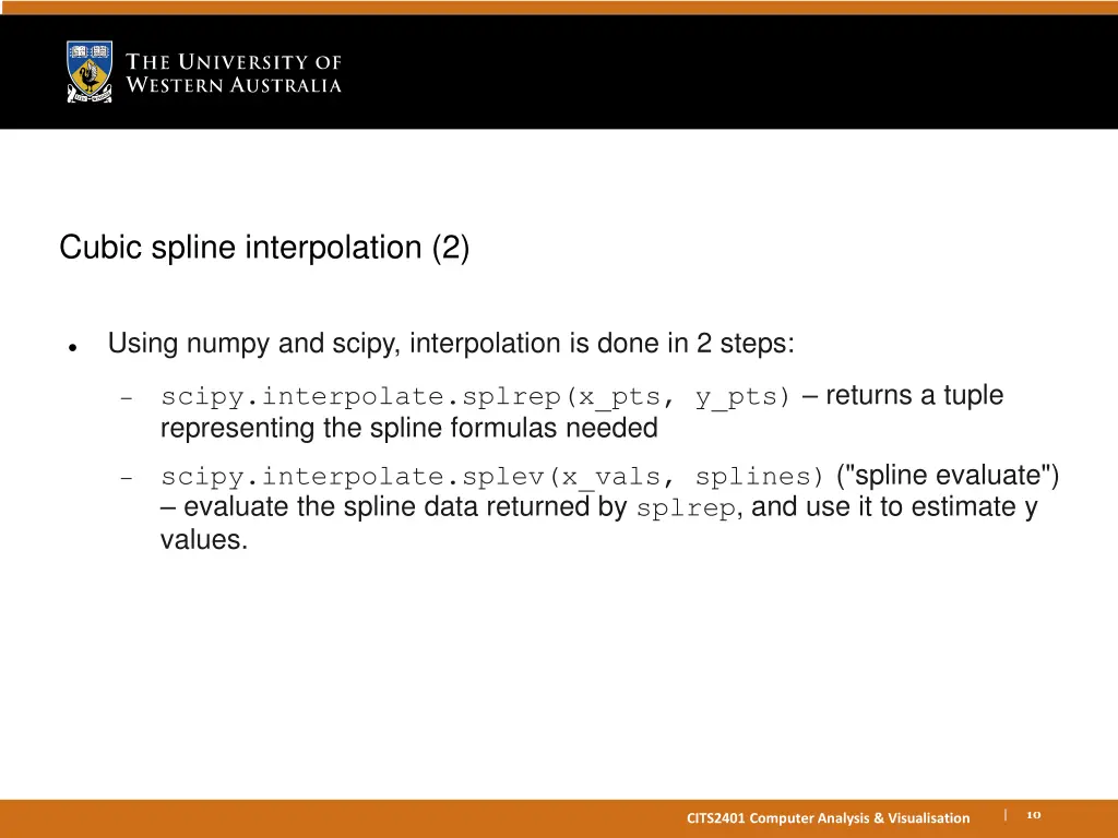 cubic spline interpolation 2