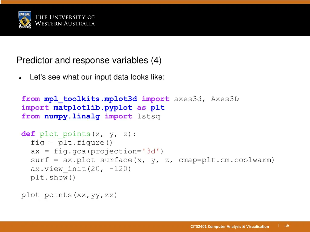 predictor and response variables 4