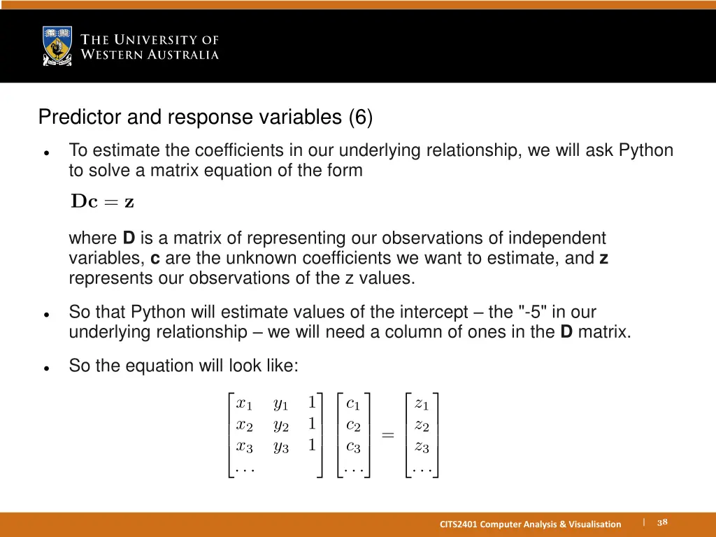 predictor and response variables 6