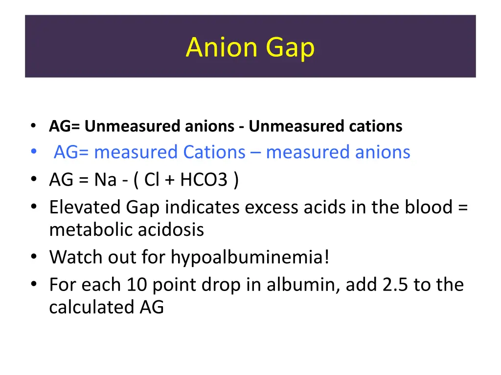 anion gap