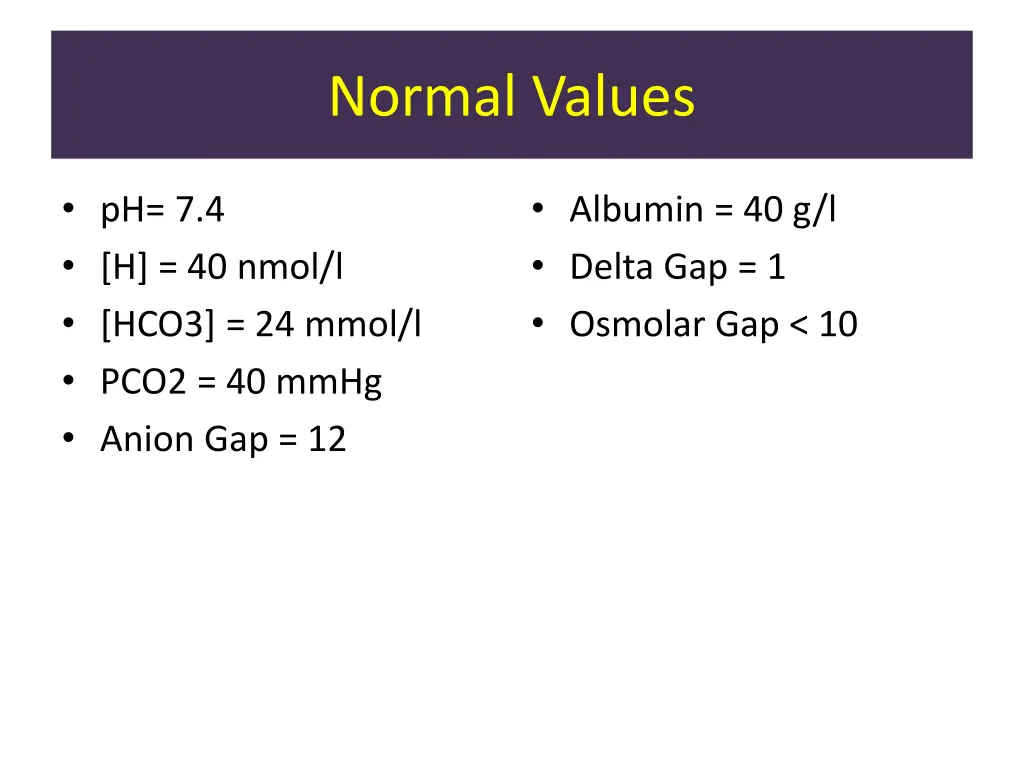 normal values