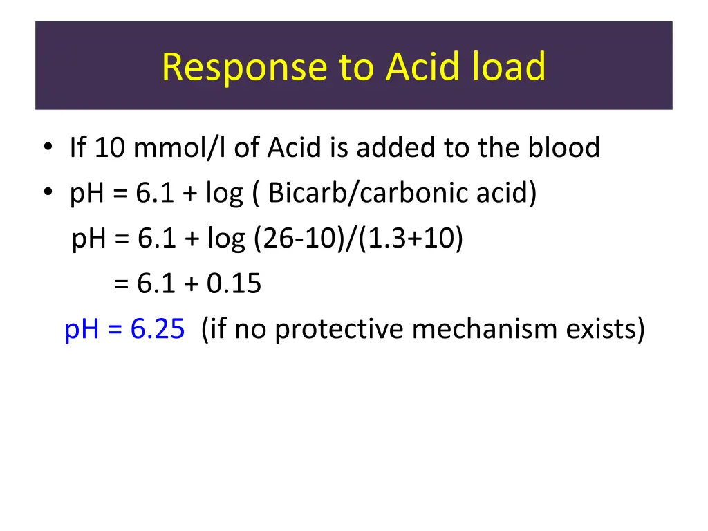 response to acid load