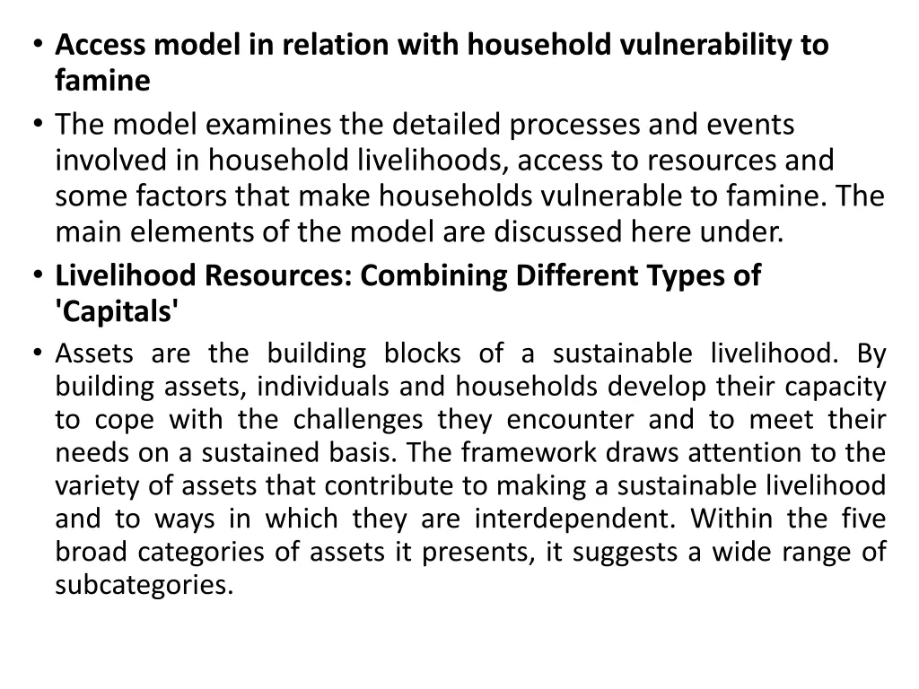 access model in relation with household