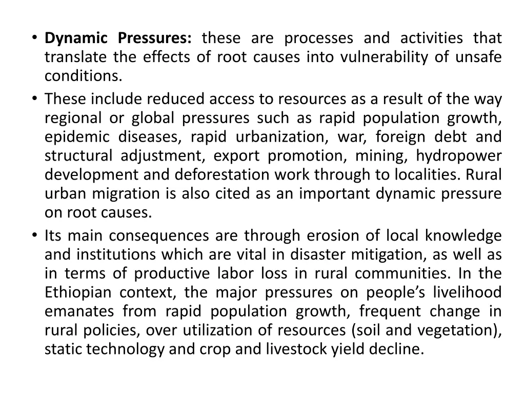 dynamic pressures these are processes