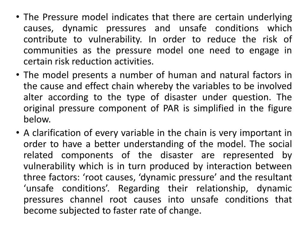 the pressure model indicates that there