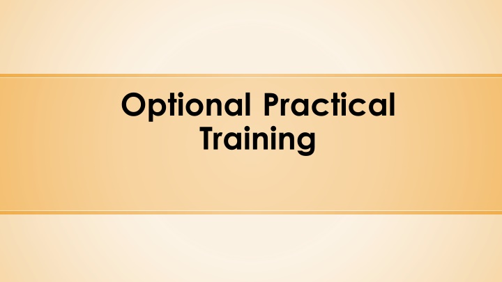 optional practical training