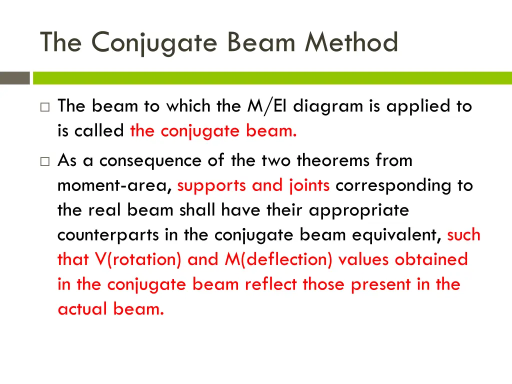 the conjugate beam method 5