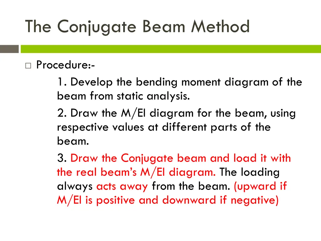 the conjugate beam method 9