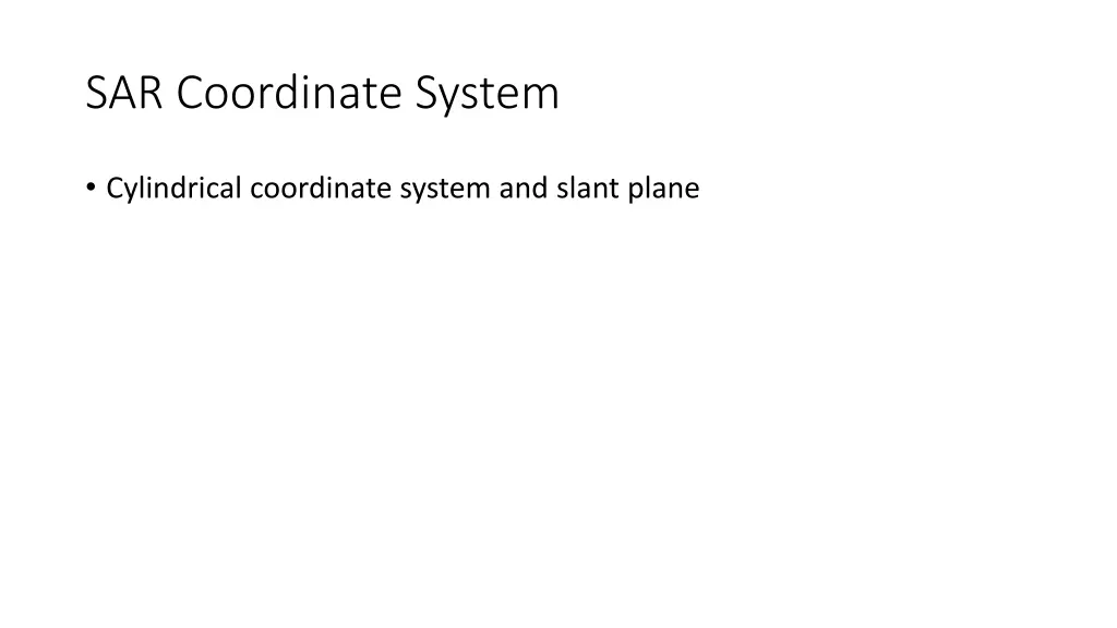 sar coordinate system