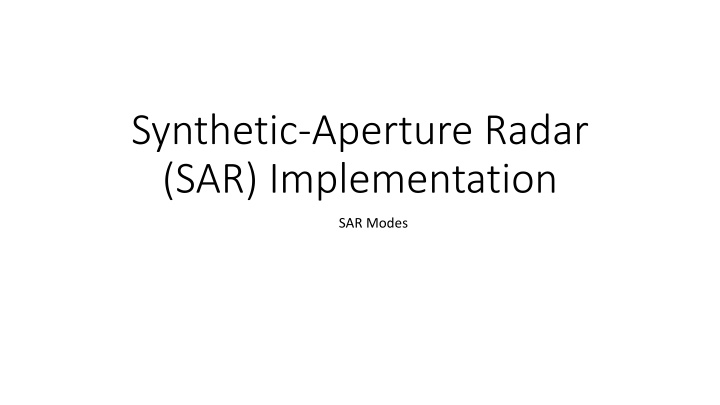 synthetic aperture radar sar implementation